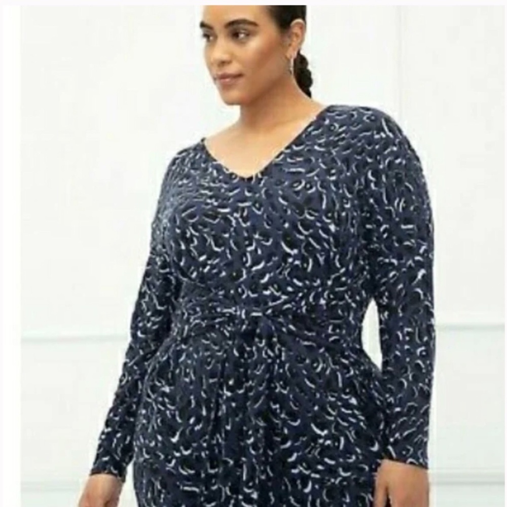 ELOQUII Elements Tie-Waist Leopard Print Dress 22/24